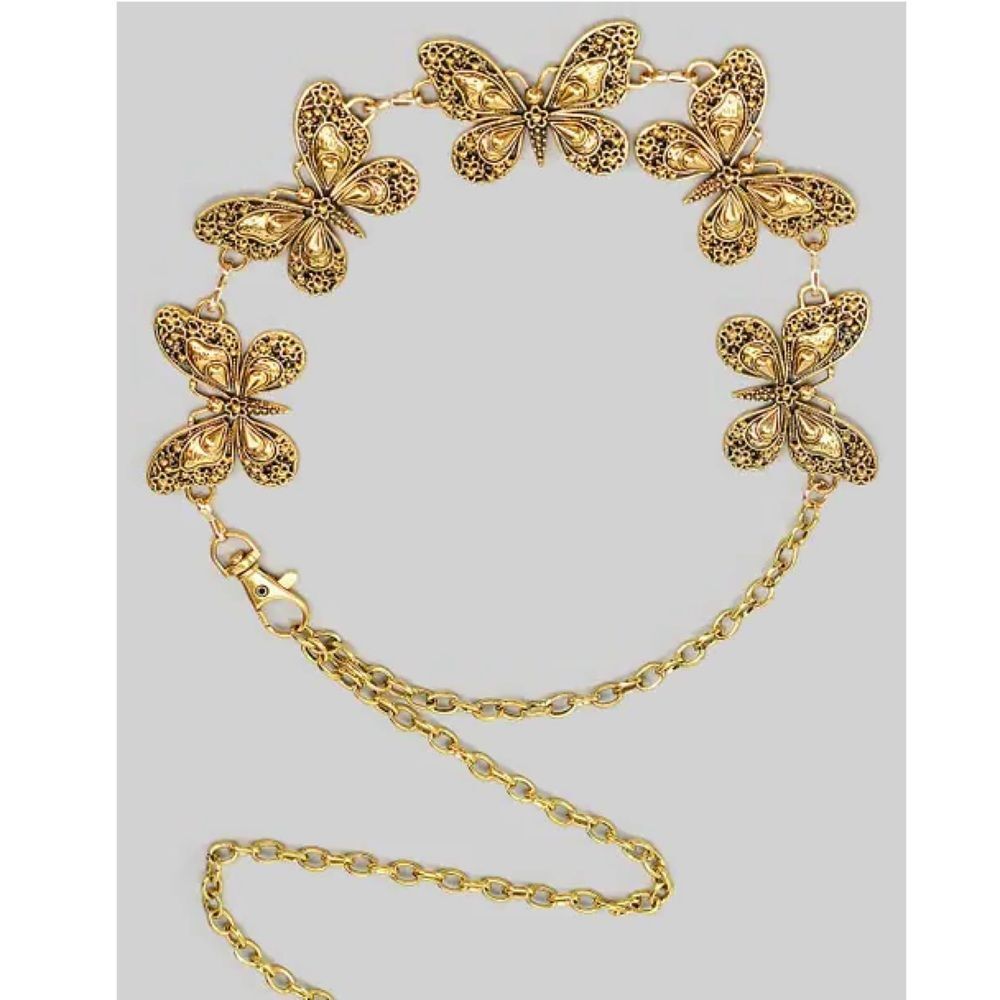 Gold Butterfly Chain Belt M1525